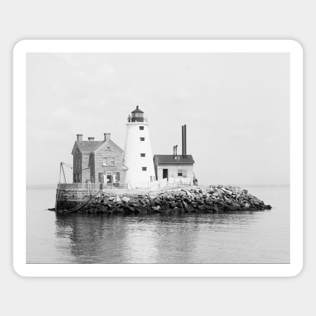 Island Lighthouse, 1896. Vintage Photo Magnet by historyphoto